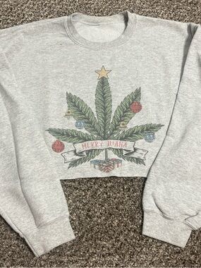 “Merry Juana” cropped Christmas crewneck